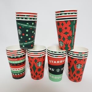 25 Starbucks Disposable Coffee Cups Tall 12 ounces